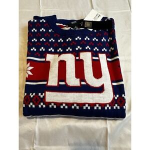 FOCO NFL New York Giants Big Logo Ugly Christmas Sweater Size L NWT Mens